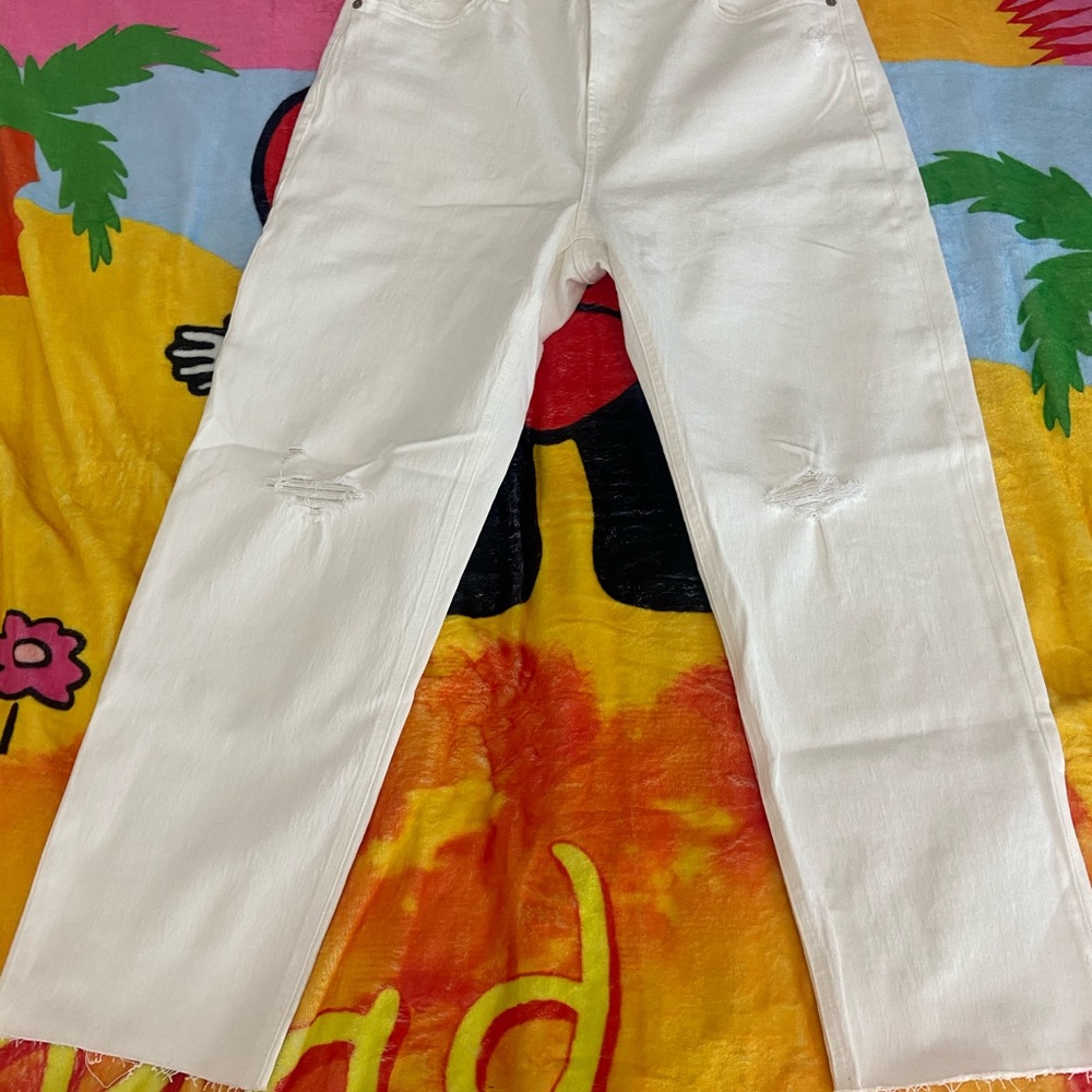 Gap cheeky straight sky high white jeans
